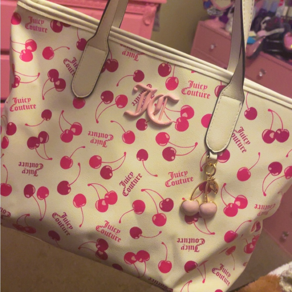 Juicy Couture Pink Cherry Print Tote